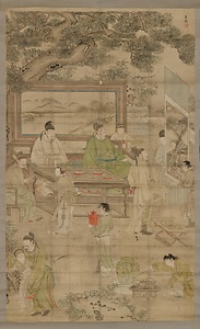 任月山／琴棋書画図 