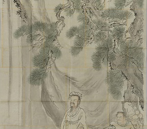 呉小僊／樹下人物図 