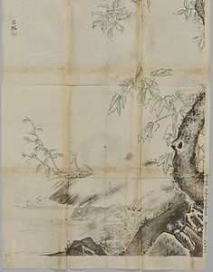 呂紀／桂花芙蓉鴛鴦図 