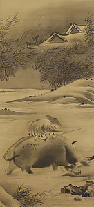 猪者／水辺牧童図