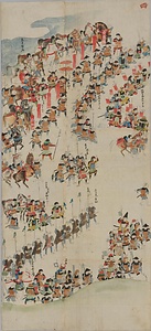筆者不詳／武田信玄出陣屏風絵 