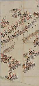 筆者不詳／武田信玄出陣屏風絵 