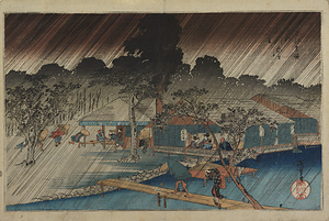京都名所之内・糺川原之夕立