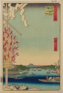 名所江戸百景・両国船中浅草遠景