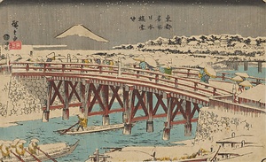東都名所・日本橋雪中