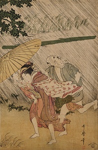 大木の下の雨宿り