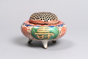色絵壽字文香炉