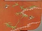 小袖 紅縮緬地竹雀菊模様
