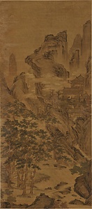 楼閣山水図軸 ろうかくさんすいずじく