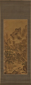楼閣山水図軸