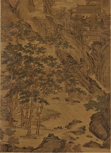 楼閣山水図軸 ろうかくさんすいずじく