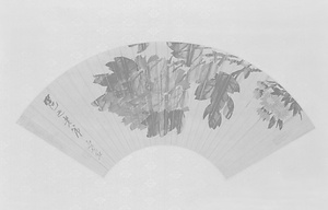 牡丹菊図扇面