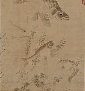 藻魚図軸 そうぎょずじく