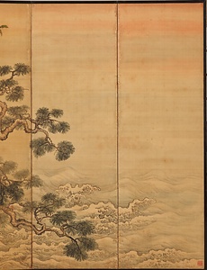 鹿鶴図屏風 ろくかくずびょうぶ