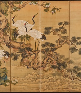 鹿鶴図屏風 ろくかくずびょうぶ