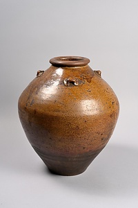褐釉四耳壺