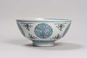 豆彩果樹文鉢