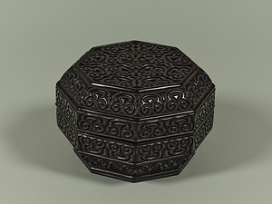 屈輪堆黒八角合子