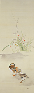 中　觀音／左右 花鳥図