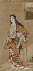 縁先美人図