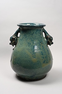 青釉双耳壺