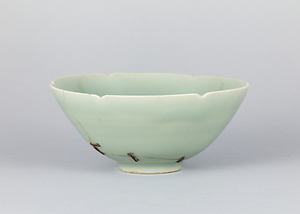 青磁輪花茶碗 銘 馬蝗絆