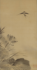 牧渓／蓮燕図 