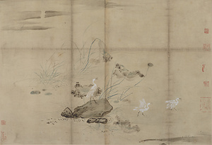 惠崇／蓮鷺図 