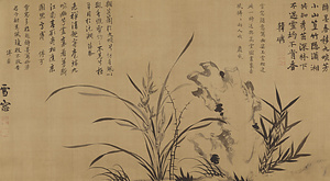 雪窓／蘭竹図