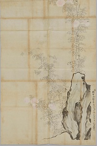 殷善／菊小禽図 