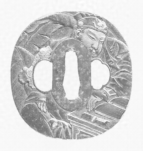 脇指（長巻直し） 無銘 附竪刻鞘黒臘色塗脇指拵 