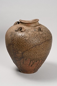 褐釉四耳壺