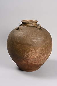 褐釉四耳壺