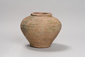 緑釉印花文壺