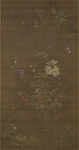 草虫図軸