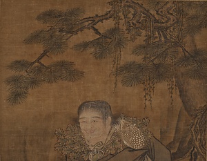 寒山拾得蝦蟇鉄拐図軸 かんざんじっとく　がまてっかいずじく