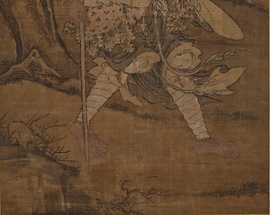 寒山拾得蝦蟇鉄拐図軸 かんざんじっとく　がまてっかいずじく