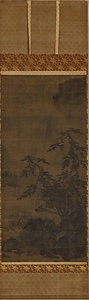 春夏山水図軸