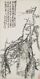 墨梅自寿図軸