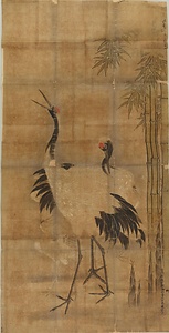 探幽／松竹梅鶴亀図 