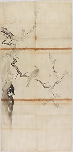 探幽／桃ニ鳩図 