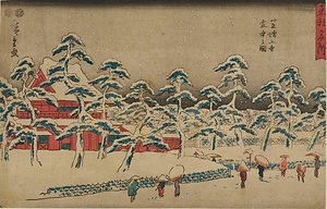 東都名所・芝増上寺雪中之図