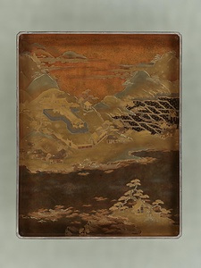 近江八景蒔絵料紙硯箱 おうみはっけいまきえりょうしすずりばこ