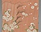 掻取 桃色縮緬地瀧桜竹模様