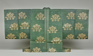 法被 緑地唐花模様