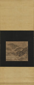 夏山雨中図軸
