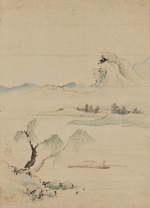 春景山水図軸 しゅんけいさんすいずじく