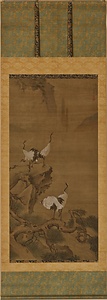 崑崙松鶴図軸