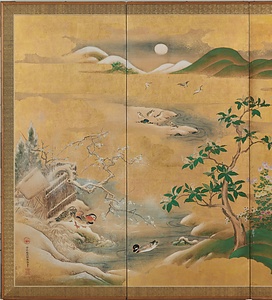 十二ヶ月花鳥図屏風 じゅうにかげつかちょうずびょうぶ