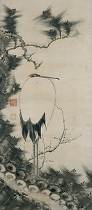 松梅孤鶴図